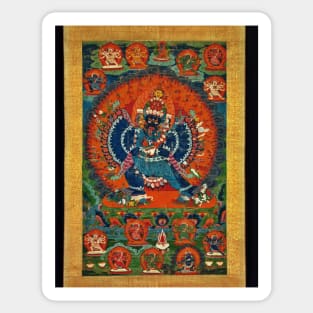 Yamantaka Tibetan Buddhist Deity Thangka Reproduction Sticker